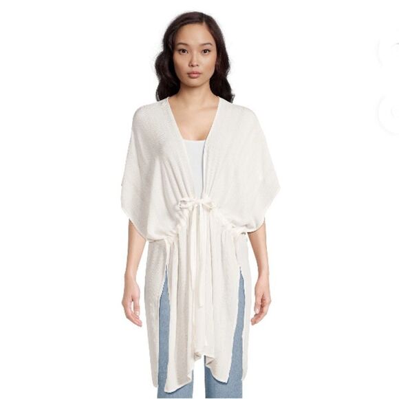 Tie Front Layering Kimono Cardigan Coverup Size 2X/3X - Picture 4 of 7